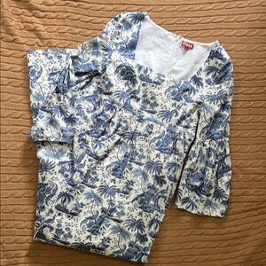 STAUD Wells Flower in Blue Toile